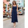 MEROKEETY Women’s Spring Summer Casual Midi Dress 2026 Sleeveless Pleated A Line Knit Business Work Cocktail Dresses(Navy)