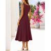 MEROKEETY Women’s Spring Summer Casual Midi Dress 2026 Sleeveless Pleated A Line Knit Business Work Cocktail Dresses(Wine)