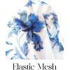 MEROKEETY Women’s Spring Wedding Guest Dress 2026 Long Sleeve Bodycon Floral Mesh Fall Cocktail Holiday Party Maxi Dresses(White Blue)