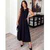 MEROKEETY Women’s Summer Boho Maxi Dress 2026 Pleated Lace Hollow Out Beach Vacation Sundresses Sleeveless Tank Dress(Black)