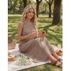 MEROKEETY Women’s Summer Boho Maxi Dress 2026 Pleated Lace Hollow Out Beach Vacation Sundresses Sleeveless Tank Dress(Mocha)