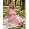 MEROKEETY Women’s Summer Boho Maxi Dress 2026 Pleated Lace Hollow Out Beach Vacation Sundresses Sleeveless Tank Dress(Pink)