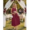 MEROKEETY Women’s Summer Boho Maxi Dress 2026 Pleated Lace Hollow Out Beach Vacation Sundresses Sleeveless Tank Dress(Wine)