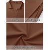 MEROKEETY Women’s Summer Casual Maxi Dress 2026 Cap Sleeve V Neck Collared Beach Vacation T Shirt Long Dresses(Brown)