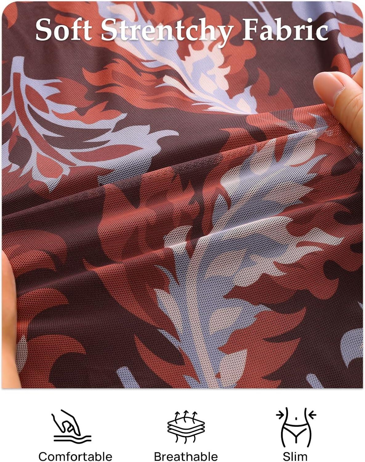 imageMEROKEETY Women Summer Floral Maxi Dress 2026 Spring Mesh Short Sleeve Flowy Wedding Guest Beach Long DressesBrown