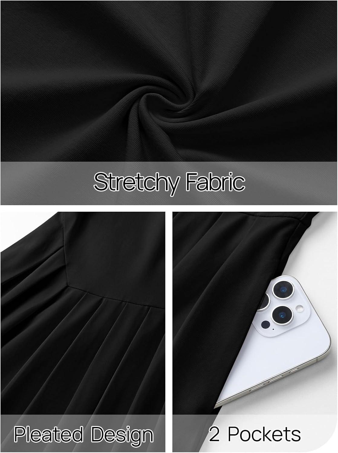 imageMEROKEETY Womens Fall Long Sleeve Wedding Guest Dresses 2025 One Shoulder Elegant Formal Pleated Midi Maxi DressBlack