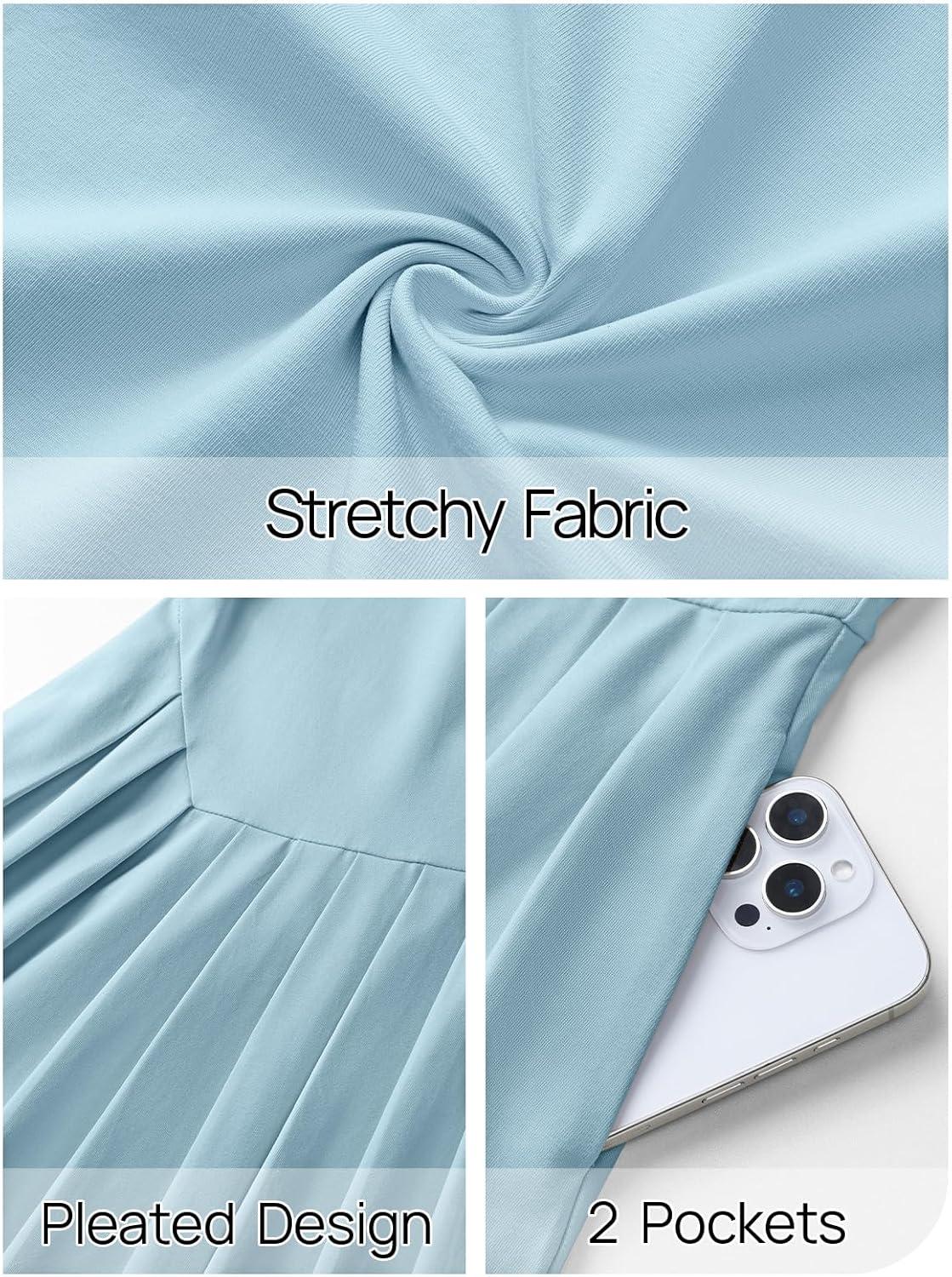 imageMEROKEETY Womens Fall Long Sleeve Wedding Guest Dresses 2025 One Shoulder Elegant Formal Pleated Midi Maxi DressBlue