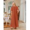 MEROKEETY Summer Spring Maxi Dresses for Women 2026 Beach Vacation Casual Short Sleeve Long T Shirt Sundress with Pockets(Caramel)