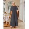 MEROKEETY Summer Spring Maxi Dresses for Women 2026 Beach Vacation Casual Short Sleeve Long T Shirt Sundress with Pockets(Charcoal)