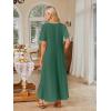MEROKEETY Summer Spring Maxi Dresses for Women 2026 Beach Vacation Casual Short Sleeve Long T Shirt Sundress with Pockets(Darkgreen)
