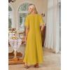 MEROKEETY Summer Spring Maxi Dresses for Women 2026 Beach Vacation Casual Short Sleeve Long T Shirt Sundress with Pockets(Ginger)