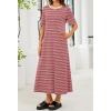 MEROKEETY Summer Spring Maxi Dresses for Women 2026 Beach Vacation Casual Short Sleeve Long T Shirt Sundress with Pockets(Multicolor)
