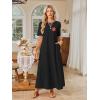 MEROKEETY Summer Spring Maxi Dresses for Women 2026 Beach Vacation Casual Short Sleeve Long T Shirt Sundress with Pockets(Redleaf)