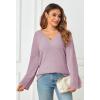 MEROKEETY Sweaters for Women Fall 2026 V Neck Oversized Cozy Chunky Knit Long Sleeve Fuzzy Fleece Pullover Winter Outfits(Taro)