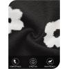 MEROKEETY Women’s 2025 Fall Floral Sweater Cute Long Lantern Sleeve Crewneck Knit Pullover Tops(Black)