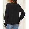 MEROKEETY Women’s 2025 Fall Floral Sweater Cute Long Lantern Sleeve Crewneck Knit Pullover Tops(Black)