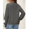 MEROKEETY Women’s 2025 Fall Floral Sweater Cute Long Lantern Sleeve Crewneck Knit Pullover Tops(Gray)