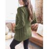 MEROKEETY Women’s 2025 Fall Long Sleeve Cable Knit Sweater Open Front Cardigan Button Loose Outerwear(Army Green)