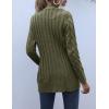 MEROKEETY Women’s 2025 Fall Long Sleeve Cable Knit Sweater Open Front Cardigan Button Loose Outerwear(Army Green)