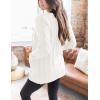 MEROKEETY Women’s 2025 Fall Long Sleeve Cable Knit Sweater Open Front Cardigan Button Loose Outerwear(Beige)