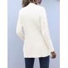 MEROKEETY Women’s 2025 Fall Long Sleeve Cable Knit Sweater Open Front Cardigan Button Loose Outerwear(Beige)