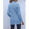 MEROKEETY Women’s 2025 Fall Long Sleeve Cable Knit Sweater Open Front Cardigan Button Loose Outerwear(Blue)