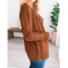 MEROKEETY Women’s 2025 Fall Long Sleeve Cable Knit Sweater Open Front Cardigan Button Loose Outerwear(Brown)