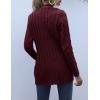 MEROKEETY Women’s 2025 Fall Long Sleeve Cable Knit Sweater Open Front Cardigan Button Loose Outerwear(Burgundy)