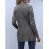 MEROKEETY Women’s 2025 Fall Long Sleeve Cable Knit Sweater Open Front Cardigan Button Loose Outerwear(Charcoal)