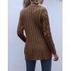 MEROKEETY Women’s 2025 Fall Long Sleeve Cable Knit Sweater Open Front Cardigan Button Loose Outerwear(Coffee)