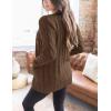 MEROKEETY Women’s 2025 Fall Long Sleeve Cable Knit Sweater Open Front Cardigan Button Loose Outerwear(Coffee)
