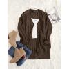 MEROKEETY Women’s 2025 Fall Long Sleeve Cable Knit Sweater Open Front Cardigan Button Loose Outerwear(Dark Brown)