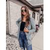 MEROKEETY Women’s 2025 Fall Long Sleeve Cable Knit Sweater Open Front Cardigan Button Loose Outerwear(Grey)
