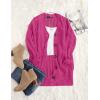 MEROKEETY Women’s 2025 Fall Long Sleeve Cable Knit Sweater Open Front Cardigan Button Loose Outerwear(Hot Pink)