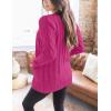 MEROKEETY Women’s 2025 Fall Long Sleeve Cable Knit Sweater Open Front Cardigan Button Loose Outerwear(Hot Pink)