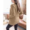 MEROKEETY Women’s 2025 Fall Long Sleeve Cable Knit Sweater Open Front Cardigan Button Loose Outerwear(Khaki)