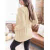 MEROKEETY Women’s 2025 Fall Long Sleeve Cable Knit Sweater Open Front Cardigan Button Loose Outerwear(Light Apricot)