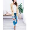 MEROKEETY Women’s 2025 Fall Long Sleeve Cable Knit Sweater Open Front Cardigan Button Loose Outerwear(Light Apricot)