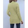 MEROKEETY Women’s 2025 Fall Long Sleeve Cable Knit Sweater Open Front Cardigan Button Loose Outerwear(Light Green)