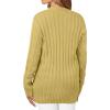 MEROKEETY Women’s 2025 Fall Long Sleeve Cable Knit Sweater Open Front Cardigan Button Loose Outerwear(Mustard)