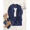 MEROKEETY Women’s 2025 Fall Long Sleeve Cable Knit Sweater Open Front Cardigan Button Loose Outerwear(Navy)