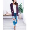 MEROKEETY Women’s 2025 Fall Long Sleeve Cable Knit Sweater Open Front Cardigan Button Loose Outerwear(Plum)