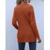 MEROKEETY Women’s 2025 Fall Long Sleeve Cable Knit Sweater Open Front Cardigan Button Loose Outerwear(Rust)