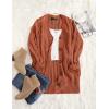 MEROKEETY Women’s 2025 Fall Long Sleeve Cable Knit Sweater Open Front Cardigan Button Loose Outerwear(Rust)