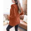MEROKEETY Women’s 2025 Fall Long Sleeve Cable Knit Sweater Open Front Cardigan Button Loose Outerwear(Rust)