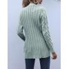 MEROKEETY Women’s 2025 Fall Long Sleeve Cable Knit Sweater Open Front Cardigan Button Loose Outerwear(Sage)