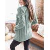 MEROKEETY Women’s 2025 Fall Long Sleeve Cable Knit Sweater Open Front Cardigan Button Loose Outerwear(Sage)