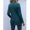 MEROKEETY Women’s 2025 Fall Long Sleeve Cable Knit Sweater Open Front Cardigan Button Loose Outerwear(Teal)