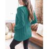 MEROKEETY Women’s 2025 Fall Long Sleeve Cable Knit Sweater Open Front Cardigan Button Loose Outerwear(Teal Green)