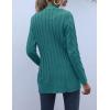 MEROKEETY Women’s 2025 Fall Long Sleeve Cable Knit Sweater Open Front Cardigan Button Loose Outerwear(Teal Green)